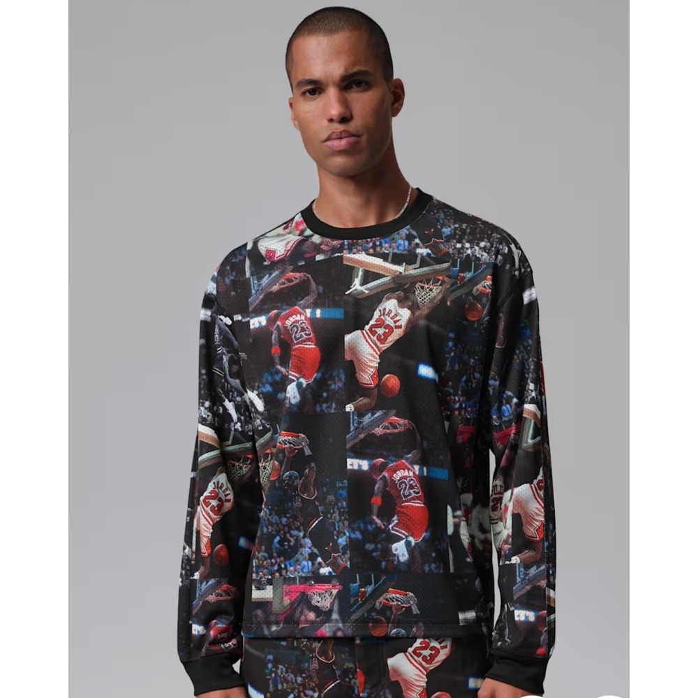 New sz 2XL Jordan Flight Men's Printed Long-Sleeve Jersey IF1831-010